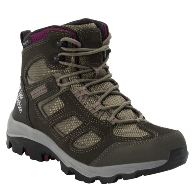 Jack Wolfskin Buty trekkingowe Vojo 3 Texapore Mid (wodoodporne, oddychające) khaki/burgund dla kobiet