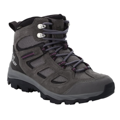 Jack Wolfskin Buty trekkingowe Vojo 3 Texapore Mid (wodoodporne, oddychające) ciemnoszare/różowe Damskie