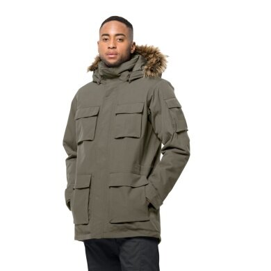 Jack Wolfskin Parka Glacier Canyon (wodoodporny i wiatroszczelny, bez PFC) żywa zieleń męski