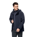 Jack Wolfskin Kurtka zimowa Bergland 3w1 (oddychająca, wodoodporna, wiatroszczelna) ciemnoniebieska męska