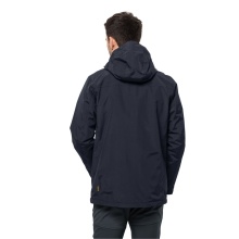 Jack Wolfskin Kurtka zimowa Bergland 3w1 (oddychająca, wodoodporna, wiatroszczelna) ciemnoniebieska męska