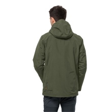 Jack Wolfskin Kurtka zimowa Bergland 3w1 (oddychająca, wodoodporna, wiatroszczelna) khaki/zielona męska