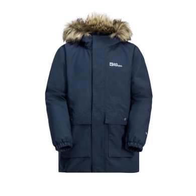 Jack Wolfskin Kurtka zimowa Cosy Bear 3w1 Parka (z polarową wewnętrzną kurtką, wodoodporna, wiatroszczelna) granatowa dziewczęca