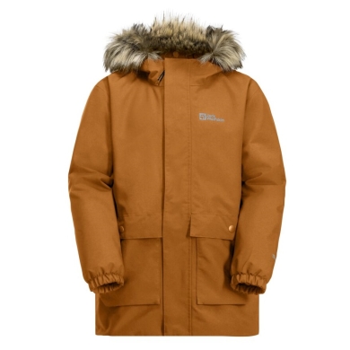 Jack Wolfskin Kurtka zimowa Cosy Bear 3w1 Parka (z polarową wewnętrzną kurtką, wodoodporna, wiatroszczelna) jasnobrązowa dziewczęca