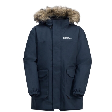 Jack Wolfskin Zimowa kurtka Cosy Bear 3w1 Parka (z polarową wewnętrzną kurtką, wodoodporna, wiatroszczelna) granatowa dla chłopców