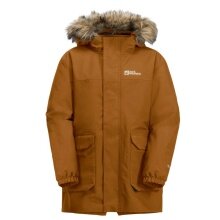 Jack Wolfskin Zimowa kurtka Cosy Bear 3w1 Parka (z polarową wewnętrzną kurtką, wodoodporna, wiatroszczelna) jasnobrązowa dla chłopców