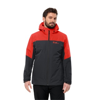 Jack Wolfskin Kurtka zimowa Glaabach 3w1 (wodoodporna, wiatroszczelna, z wewnętrzną kurtką polarową) czerwona męska