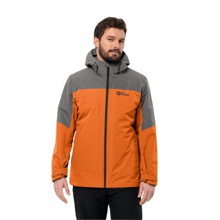 Jack Wolfskin Kurtka zimowa Glaabach 3w1 2023 (wodoodporna, wiatroszczelna, z wewnętrzną kurtką polarową) pomarańczowy/szary męski