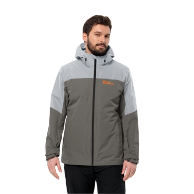 Jack Wolfskin Kurtka zimowa Glaabach 3w1 2023 (wodoodporna, wiatroszczelna, z wewnętrzną kurtką polarową) szara męska