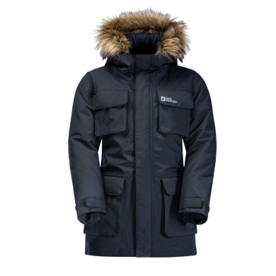 Jack Wolfskin Kurtka zimowa Glacier Peak Parka (wodoodporna, wiatroszczelna) granatowa dziecięca