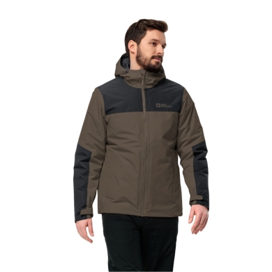 Jack Wolfskin Kurtka zimowa Jasper 2023 (bardzo wodoodporna i wiatroszczelna, oddychająca) ciemnobrązowa męska