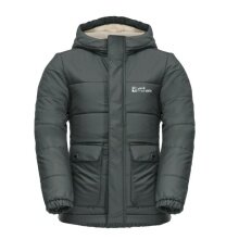 Jack Wolfskin Kurtka zimowa Snow Fox (fleece'owa podszewka, wiatroszczelna, wodoodporna) ciemnozielona dziecięca