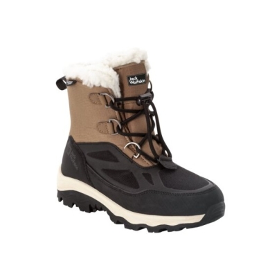 Jack Wolfskin Zimowe buty Vojo Shell XT Texapore Mid (wodoodporne, 100% bez PFC) brązowe/czarne dziecięce