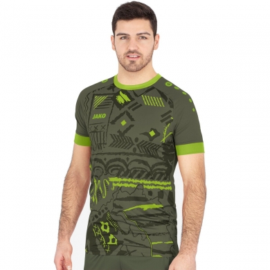 JAKO Koszulka sportowa (Trykot) Tropicana khaki/neongreen Mężczyźni