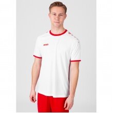 JAKO Koszulka sportowa Trikot Primera Krótki rękaw (prosty design, poliester interlock) biało/czerwony męski