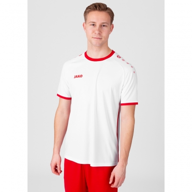 JAKO Koszulka sportowa Trikot Primera Krótki rękaw (prosty design, poliester interlock) biało/czerwony męski