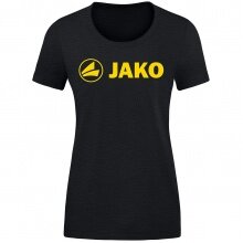 JAKO Koszulka Freizeit-Shirt Promo (Bawełna organiczna) czarnomelanzowa/żółta damska