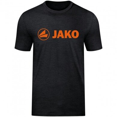 JAKO T-shirt rekreacyjne Promo (Bawełna organiczna) czarnomelanzowy/pomarańczowy męski