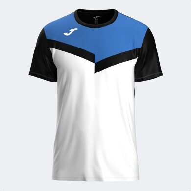 Joma Koszulka Sportowa T-Shirt Krótki Rękaw Court (100% Poliester) biały/niebieski/czarny Mężczyźni