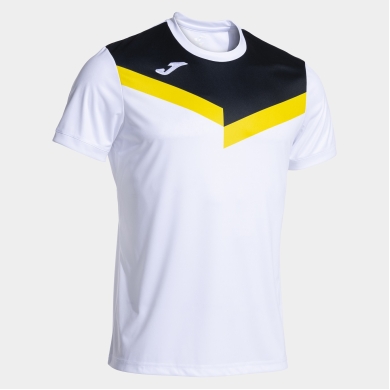 Joma Koszulka Sportowa T-Shirt Krótki Rękaw Court (100% Poliester) biały/czarny/żółty męski