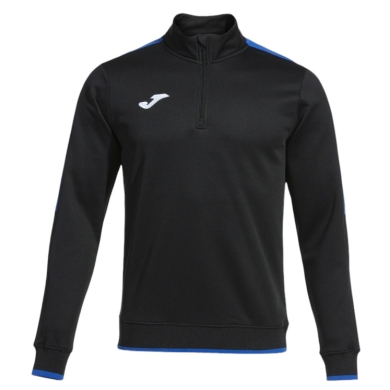 Joma Pullover Olimpiada Sweatshirt (Half-Zip, 100% Poliester) czarny/niebieski krótkie rękawy