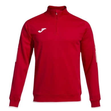 Joma Pullover Olimpiada Sweatshirt (Half-Zip, 100% Poliester) czerwony męski