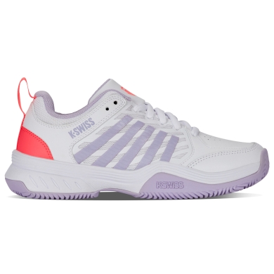 KSwiss buty tenisowe Court Express 2 na nawierzchnię ceglaną/piaskową 2025 białe/orchid/pink damskie