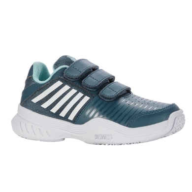 KSwiss buty tenisowe Court Express Omni RZEP Allcourt tealblue/biały dla małych dzieci