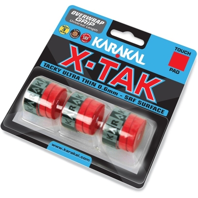 Karakal Overgrip X-Tak 0.6mm czerwony 3 szt.