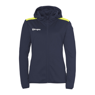 Kurtka z kapturem Kempa Emotion 27 Full-Zip (przyjemne uczucie noszenia) granatowo-żółta dla kobiet