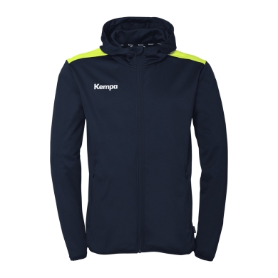 Kurtka z kapturem Kempa Emotion 27 Full-Zip (przyjemne uczucie noszenia) granatowo-żółta męska