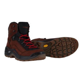 Lowa Buty trekkingowe Renegade Mid GTX (All-Terrain, skóra nubukowa, wodoodporne) mahoniowy/czerwony męskie