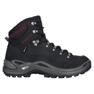 Lowa Buty trekkingowe Renegade Mid GTX (All-Terrain, Skóra nubukowa, wodoodporne) czarny/bordowy Damskie