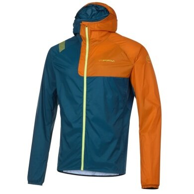 La Sportiva Trailowa kurtka biegowa Vento Windbreaker (lekka, wiatroszczelna, wysoka oddychalność) sturmblau/orange męska