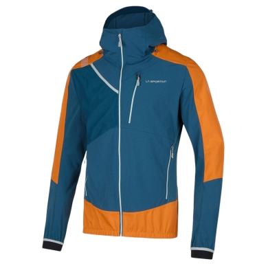 Kurtka Softshell La Sportiva Aequilibrium Gore-Tex (wodoodporna, wiatroszczelna) granatowo-pomarańczowa męska