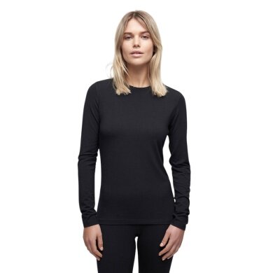 Le Bent Bielizna Damska Longsleeve Core Lightweight Crew (Wiskoza i Wełna Merino) czarna