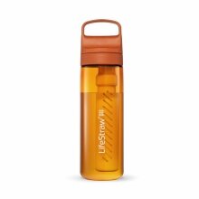 LifeStraw Butelka na wodę Go Series z filtrem, zatyczka z silikonowym ustnikiem, wolna od BPA pomarańczowa - 650 ml