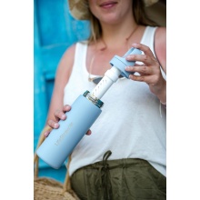 LifeStraw Butelka Go Series ze stali nierdzewnej z filtrem do wody, zatyczka z silikonowym ustnikiem, wolna od BPA jasnoniebieska - 530 ml