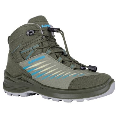 Lowa buty trekkingowe Zirrox II GTX MID Junior (wielofunkcyjne, wodoodporne) oliwkowo-zielone/niebieskie dziecięce