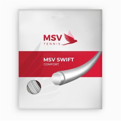 MSV Tenisowa struna Swift (Kontrola+Stabilność napięcia) biała 12m zestaw