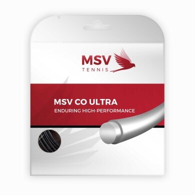 MSV Tenisowa struna Co Ultra (Spin+Stabilność napięcia) czarna 12m zestaw