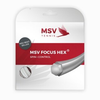 MSV Sznur tenisowy Focus Hex (Trwałość+Spin) biały 12m Zestaw