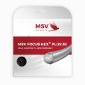 MSV Sznur tenisowy Focus Hex Plus 38 (Trwałość+Spin) czarny 12m Zestaw