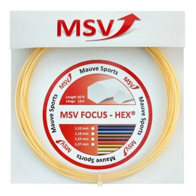 MSV Sznur tenisowy Focus Hex (Trwałość+Spin) naturalny 12m Zestaw