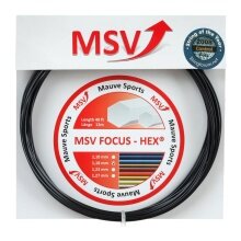 Nawleczka z żyłką tenisową MSV Focus Hex (trwałość + spin) czarna