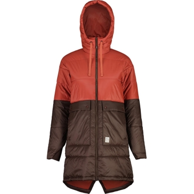 Maloja Płaszcz zimowy BerraM Urban Puffer Coat (wiatroszczelny, ciepły, lekki, wodoodporny) czerwony/brązowy damski