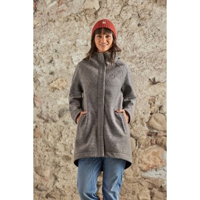 Maloja Zimowy płaszcz LupiciaM Urban Alpine Wool Coat (z kapturem, bonded wool, ciepły) szary Damski