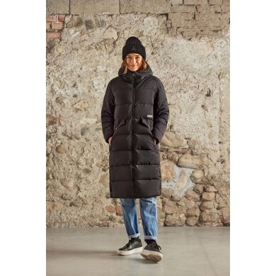 Maloja Zimowy płaszcz AnkogelM Urban Puffer Coat (wypełnienie ReDown, wiatroszczelny, bardzo ciepły) czarny damski