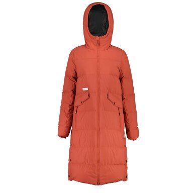 Maloja Wintermantel AnkogelM Urban Puffer Coat (wypełnienie ReDown, wiatroszczelny, bardzo ciepły) pomarańczowo/różowy damski