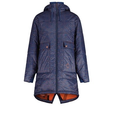 Maloja Wintermantel MarcenaM Urban Puffer Coat (wodoodporny, Primaloft® Bio wypełnienie) granatowy/pomarańczowy damski